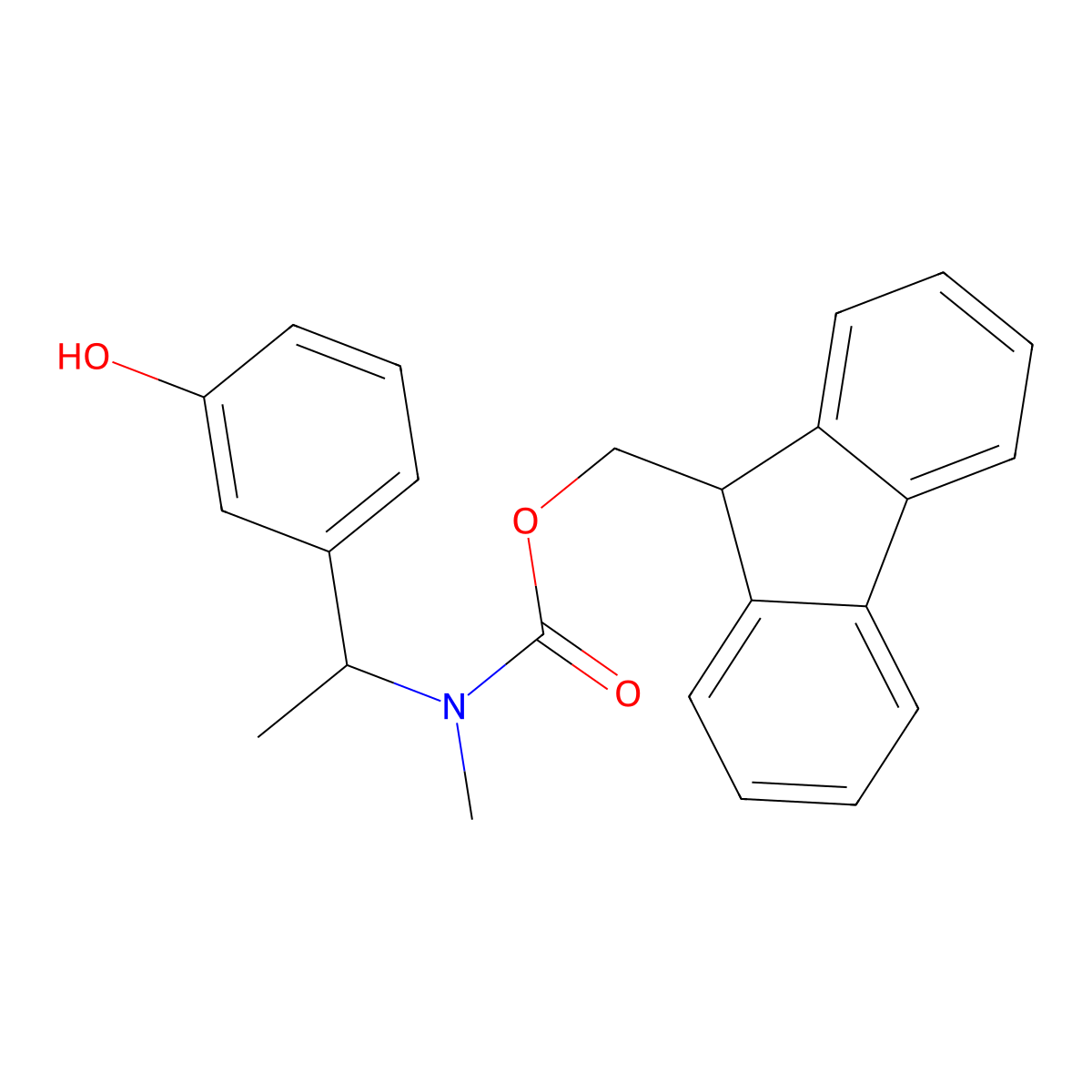 (9H-fluoren-9-yl)methyl N-[1-(3-hydroxyphenyl)ethyl]-N-methylcarbamate molecular structure, CAS 2763922-85-4