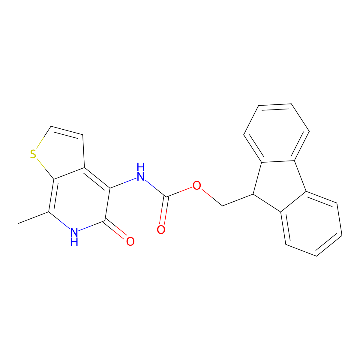 (9H-fluoren-9-yl)methyl N-{5-hydroxy-7-methylthieno[2,3-c]pyridin-4-yl}carbamate molecular structure, CAS 2763922-90-1