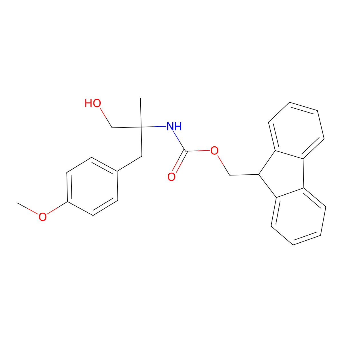 (9H-fluoren-9-yl)methyl N-{1-hydroxy-2-[(4-methoxyphenyl)methyl]propan-2-yl}carbamate molecular structure, CAS 2763922-97-8