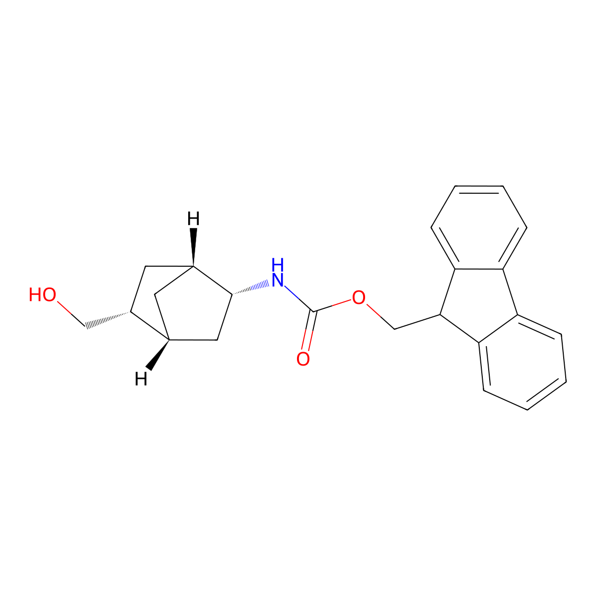 rac-(9H-fluoren-9-yl)methyl N-[(1R,2R,4R,5R)-5-(hydroxymethyl)bicyclo[2.2.1]heptan-2-yl]carbamate molecular structure, CAS 2763922-98-9