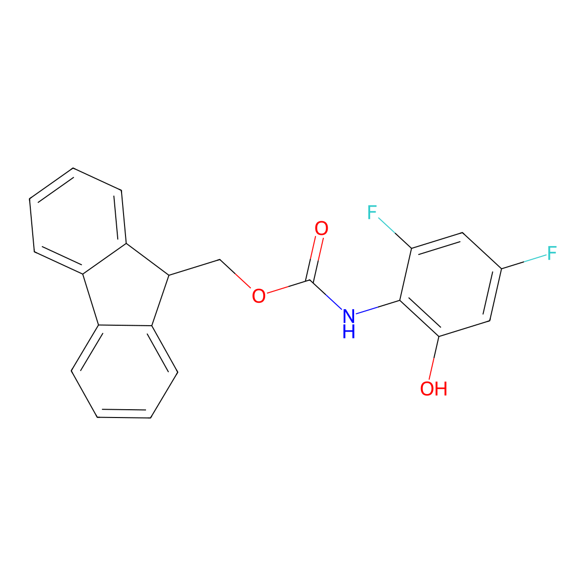 (9H-fluoren-9-yl)methyl N-(2,4-difluoro-6-hydroxyphenyl)carbamate molecular structure, CAS 2763923-01-7