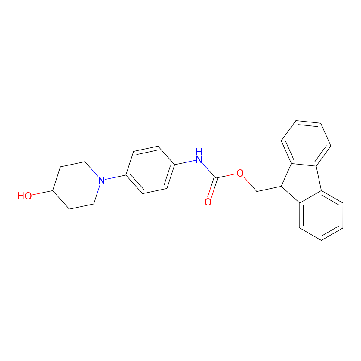 (9H-fluoren-9-yl)methyl N-[4-(4-hydroxypiperidin-1-yl)phenyl]carbamate molecular structure, CAS 2763923-05-1