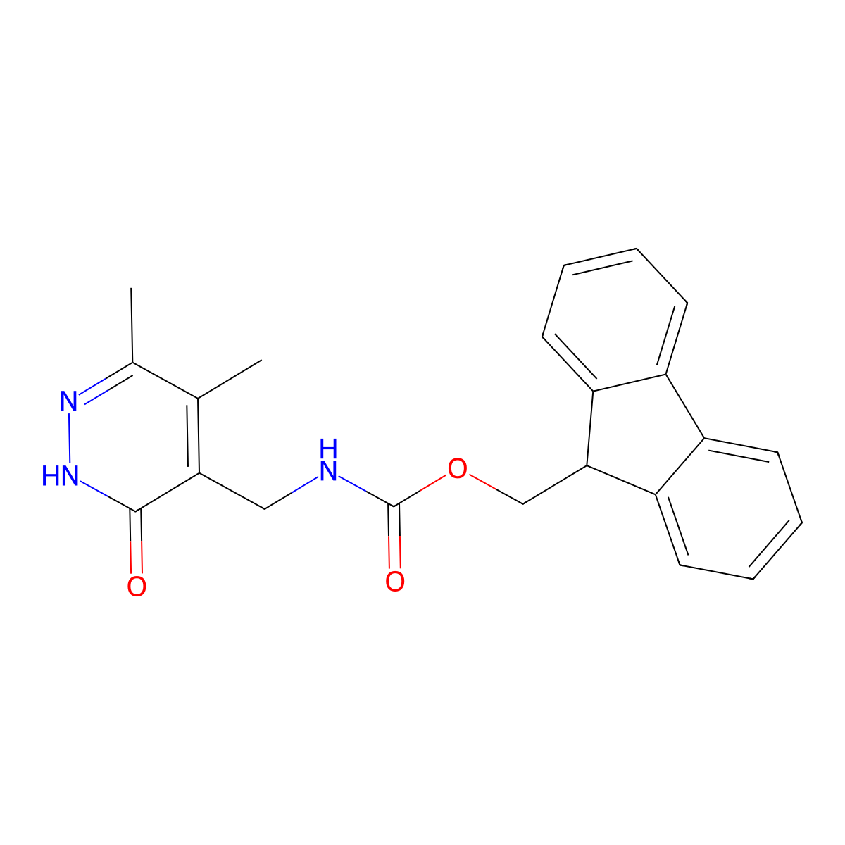 (9H-fluoren-9-yl)methyl N-[(3-hydroxy-5,6-dimethylpyridazin-4-yl)methyl]carbamate molecular structure, CAS 2763923-16-4