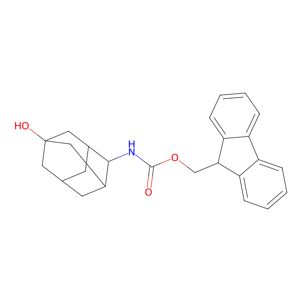 (9H-fluoren-9-yl)methyl N-(5-hydroxyadamantan-2-yl)carbamate molecular structure, CAS 2763923-35-7