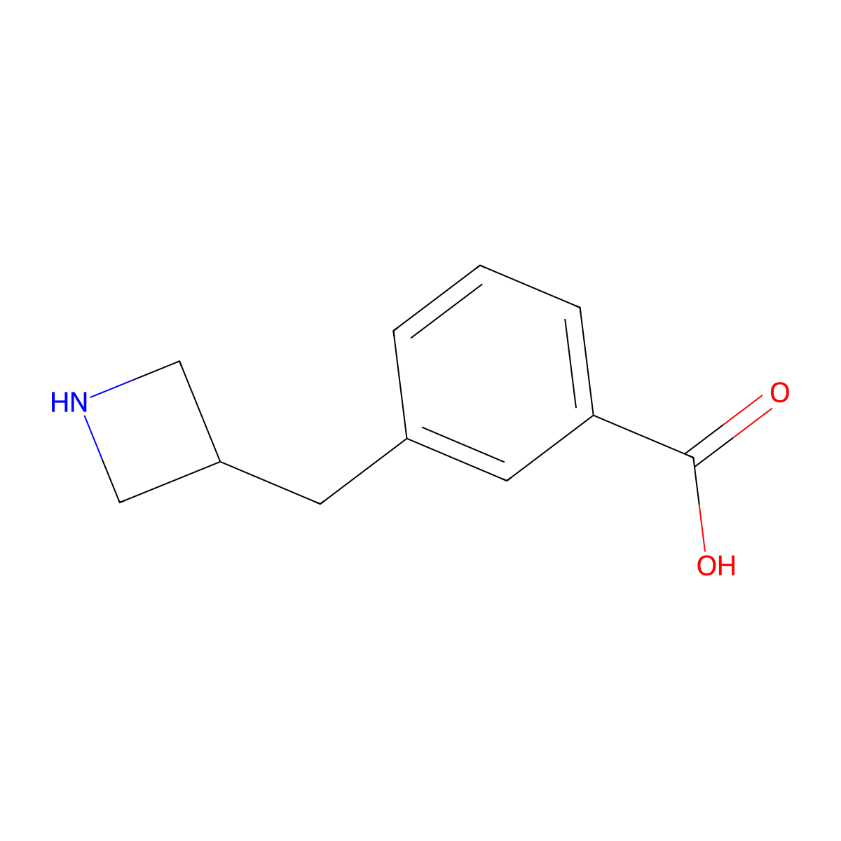 3-[(Azetidin-3-yl)methyl]benzoic acid molecular structure, CAS 2763924-41-8