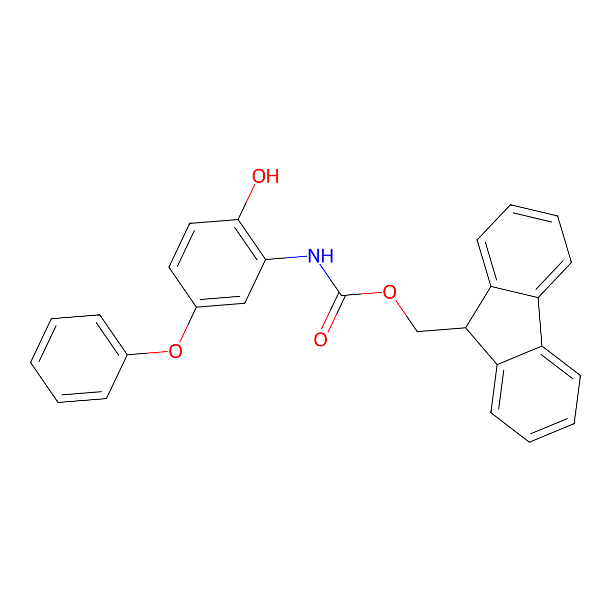 (9H-fluoren-9-yl)methyl N-(2-hydroxy-5-phenoxyphenyl)carbamate molecular structure, CAS 2763924-58-7