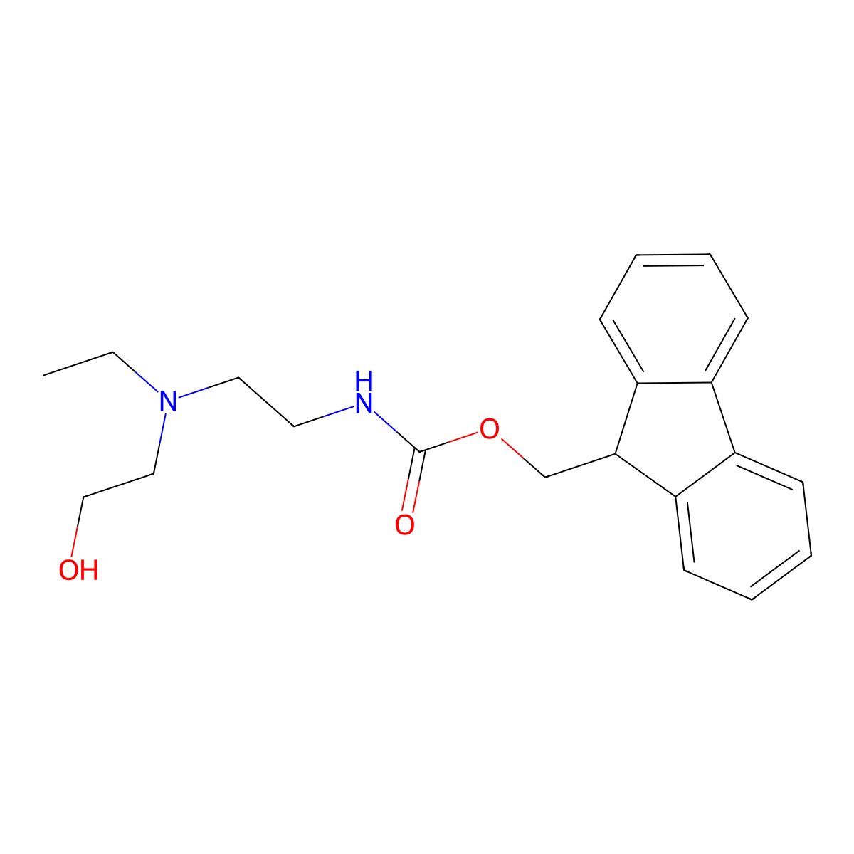 (9H-fluoren-9-yl)methyl N-{2-[ethyl(2-hydroxyethyl)amino]ethyl}carbamate molecular structure, CAS 2763924-64-5
