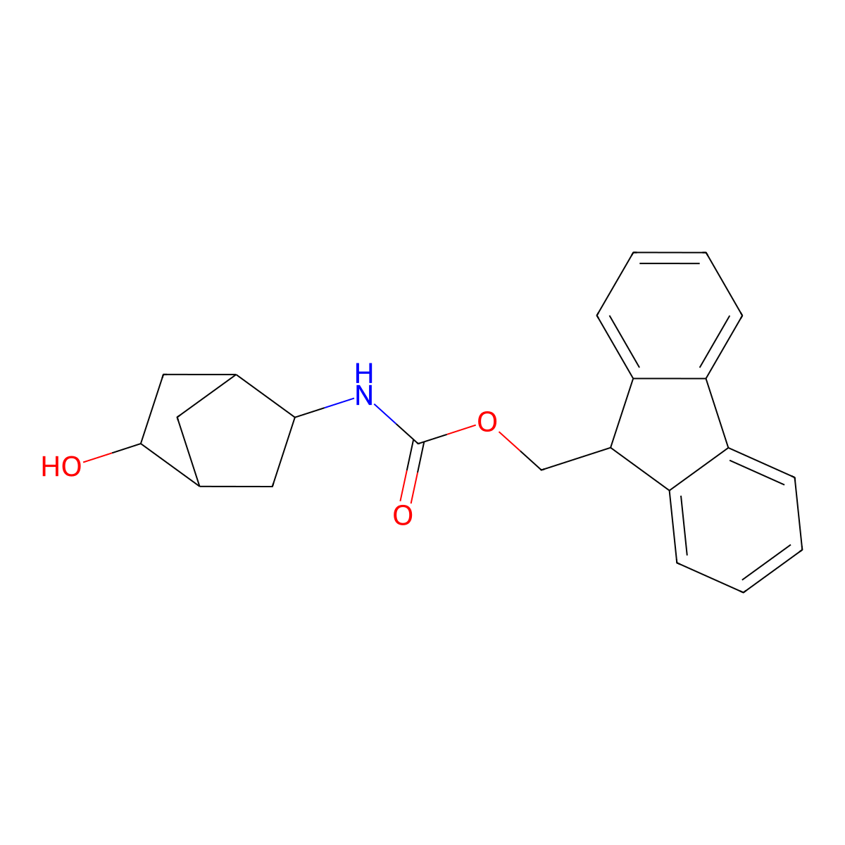(9H-fluoren-9-yl)methyl N-{5-hydroxybicyclo[2.2.1]heptan-2-yl}carbamate molecular structure, CAS 2763924-74-7
