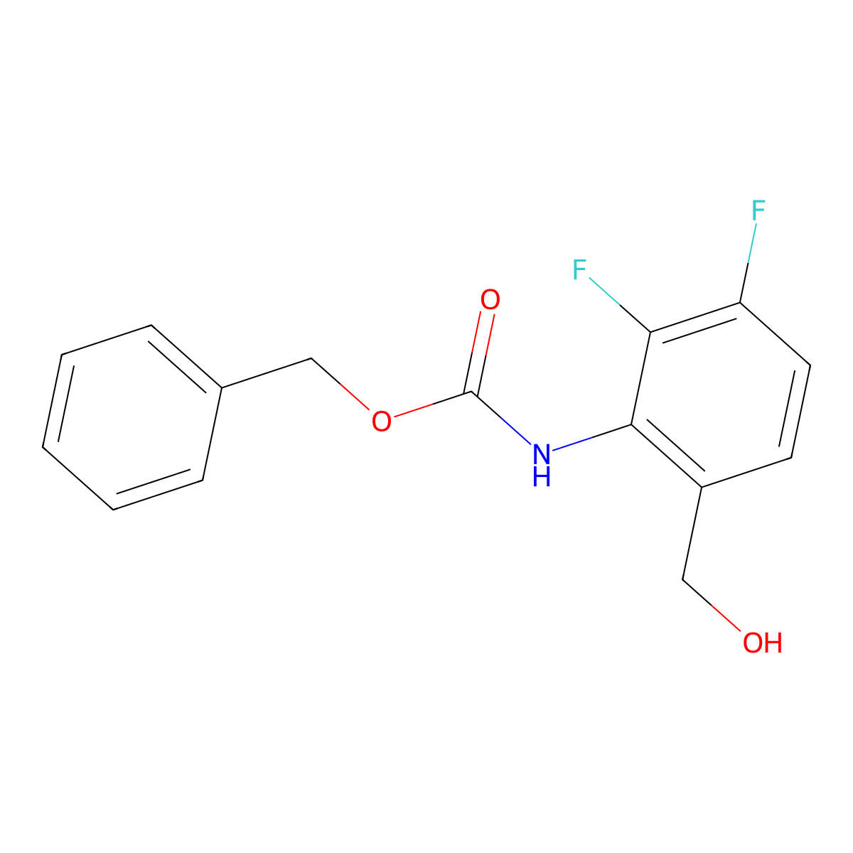 benzyl N-[2,3-difluoro-6-(hydroxymethyl)phenyl]carbamate molecular structure, CAS 2763924-77-0