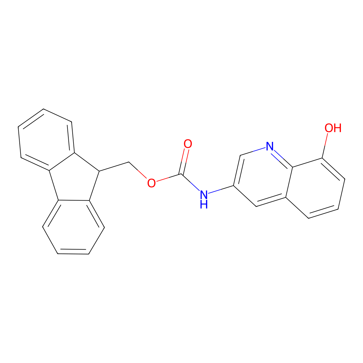 (9H-fluoren-9-yl)methyl N-(8-hydroxyquinolin-3-yl)carbamate molecular structure, CAS 2763924-79-2