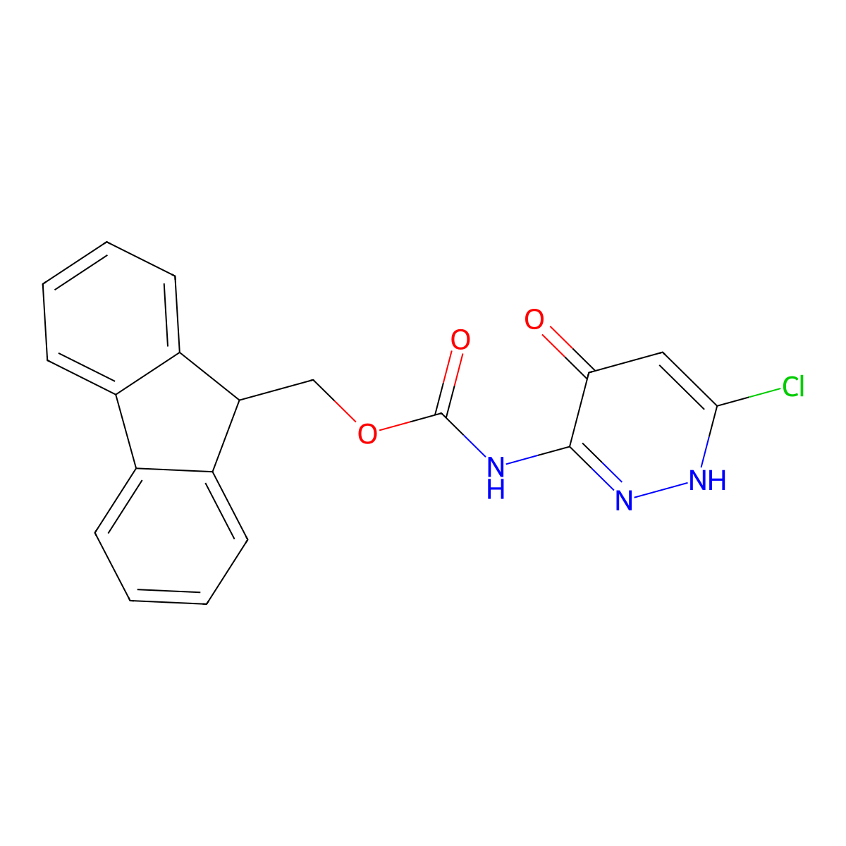(9H-fluoren-9-yl)methyl N-(6-chloro-4-hydroxypyridazin-3-yl)carbamate molecular structure, CAS 2763924-86-1