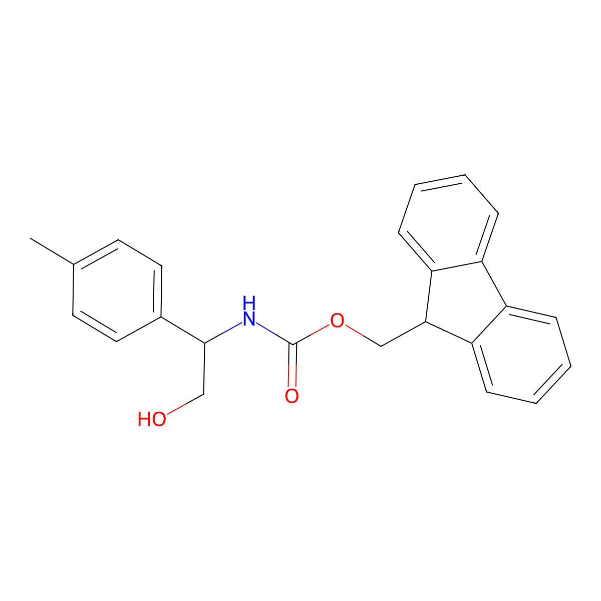 (9H-fluoren-9-yl)methyl N-[2-hydroxy-1-(4-methylphenyl)ethyl]carbamate molecular structure, CAS 2763924-89-4