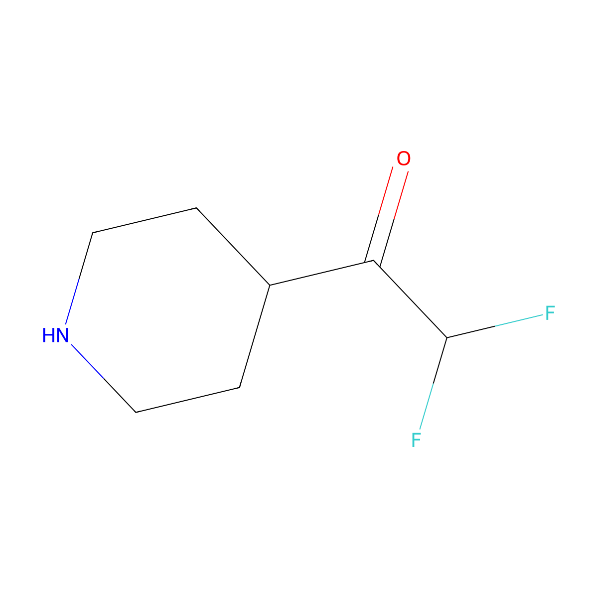 2,2-Difluoro-1-(piperidin-4-yl)ethan-1-one molecular structure, CAS 2763924-94-1