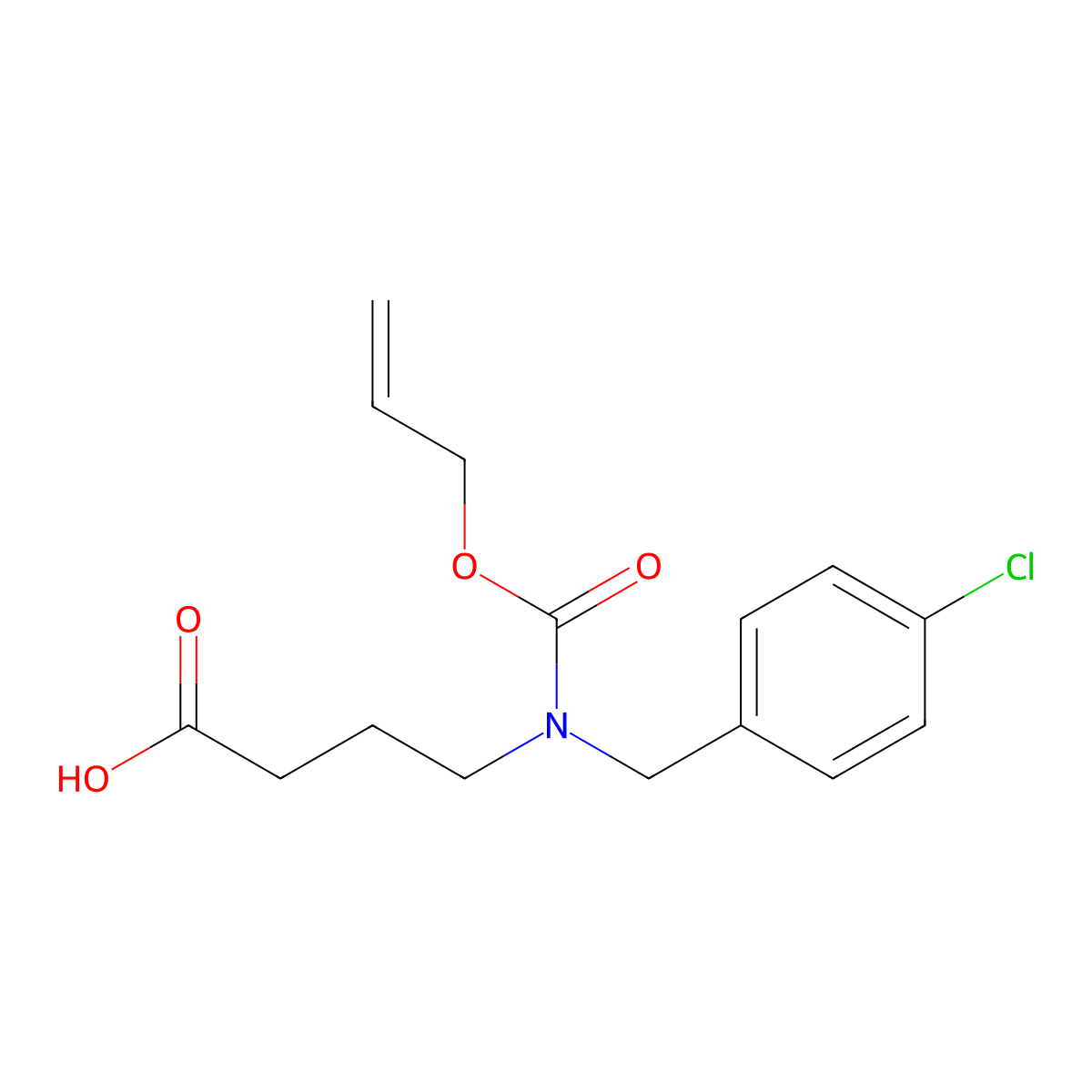 4-{[(4-Chlorophenyl)methyl][(prop-2-en-1-yloxy)carbonyl]amino}butanoic acid molecular structure, CAS 2763925-05-7