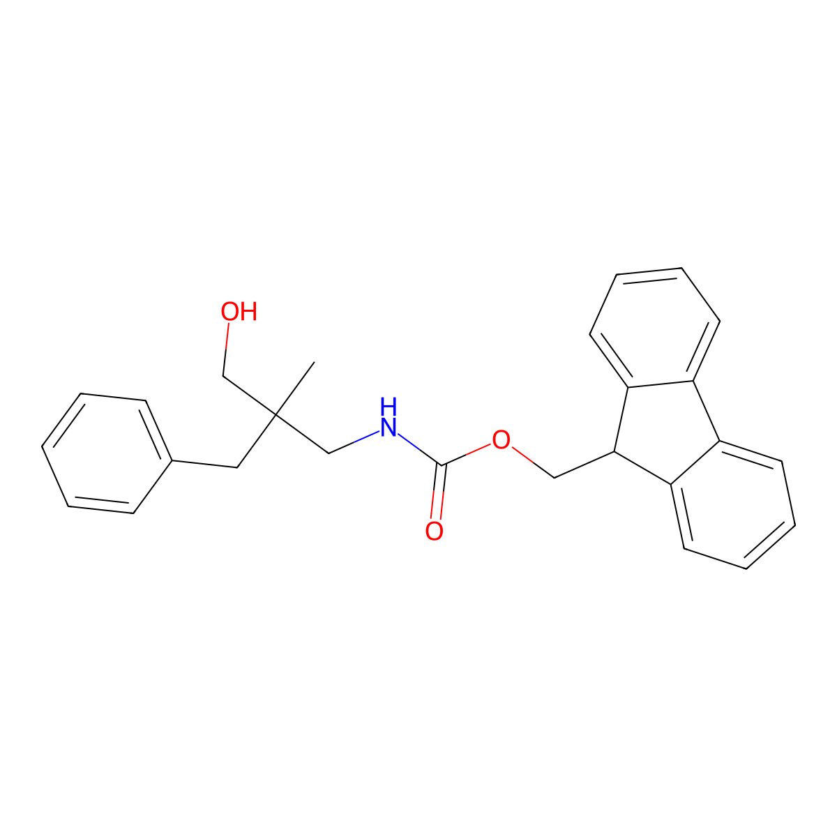 (9H-fluoren-9-yl)methyl N-(2-benzyl-3-hydroxy-2-methylpropyl)carbamate molecular structure, CAS 2763925-09-1