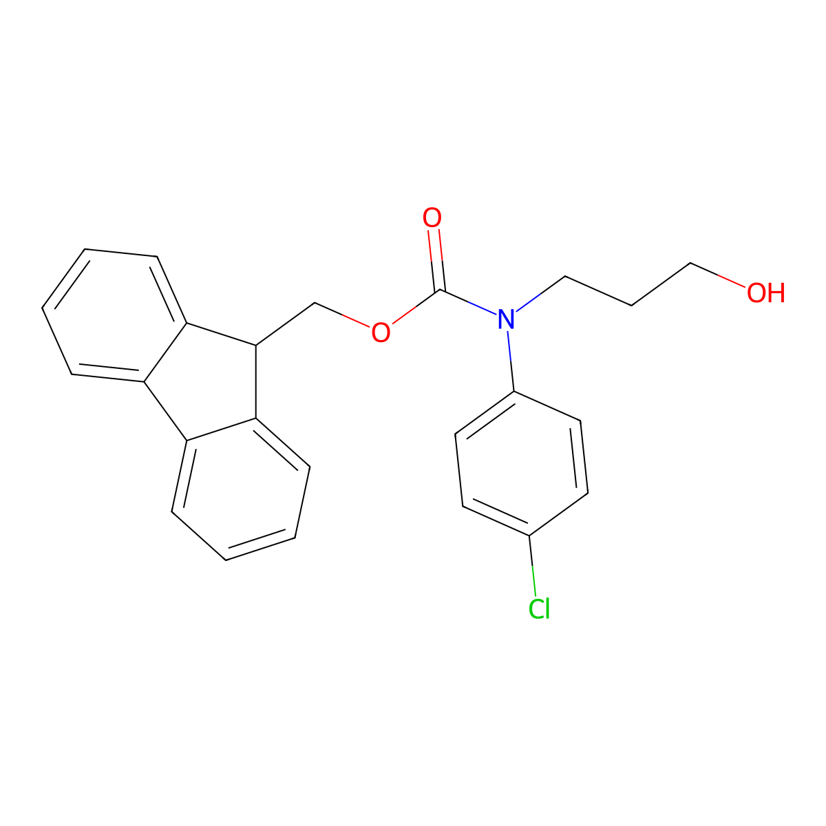 (9H-fluoren-9-yl)methyl N-(4-chlorophenyl)-N-(3-hydroxypropyl)carbamate molecular structure, CAS 2763925-10-4
