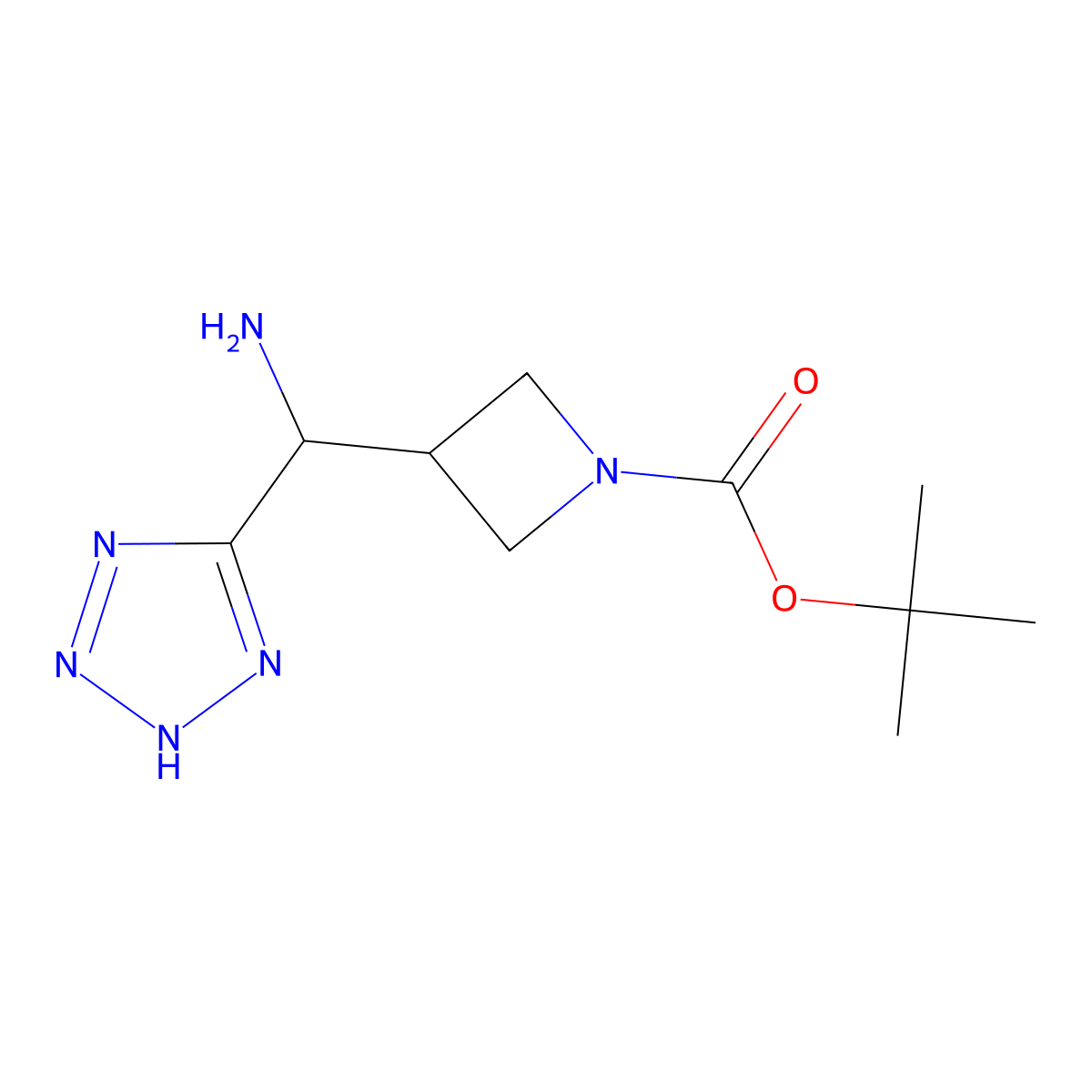 tert-butyl 3-[amino(2H-1,2,3,4-tetrazol-5-yl)methyl]azetidine-1-carboxylate molecular structure, CAS 2763925-19-3