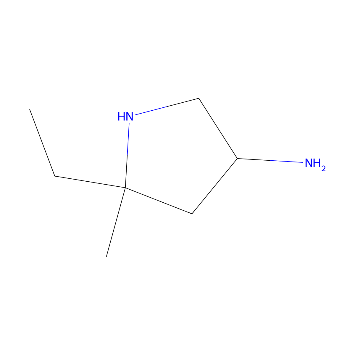 5-Ethyl-5-methylpyrrolidin-3-amine molecular structure, CAS 2763925-21-7
