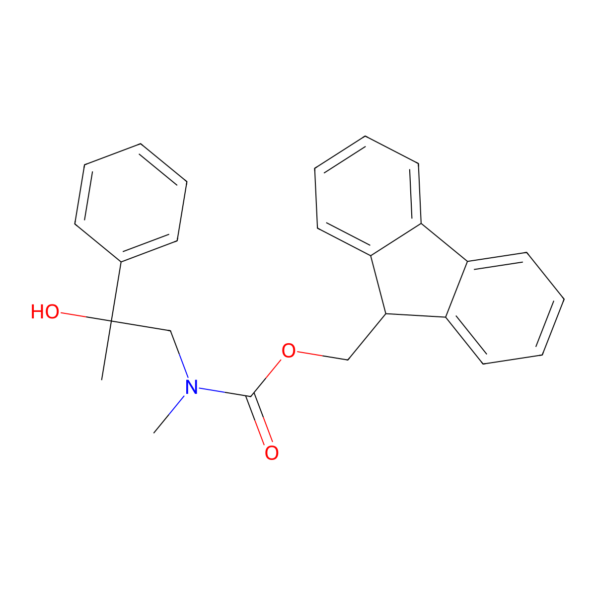 (9H-fluoren-9-yl)methyl N-(2-hydroxy-2-phenylpropyl)-N-methylcarbamate molecular structure, CAS 2763925-22-8