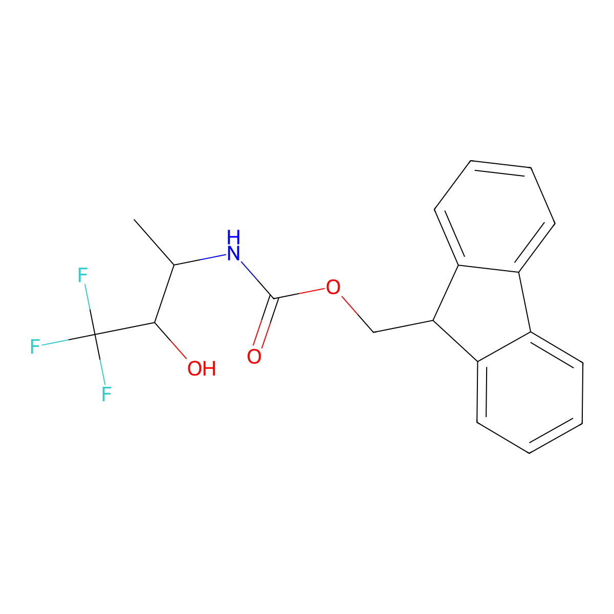 (9H-fluoren-9-yl)methyl N-(4,4,4-trifluoro-3-hydroxybutan-2-yl)carbamate molecular structure, CAS 2763925-33-1