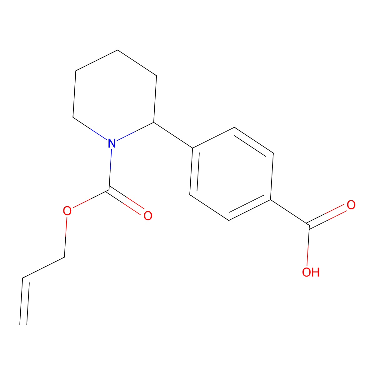 4-{1-[(Prop-2-en-1-yloxy)carbonyl]piperidin-2-yl}benzoic acid molecular structure, CAS 2763925-36-4