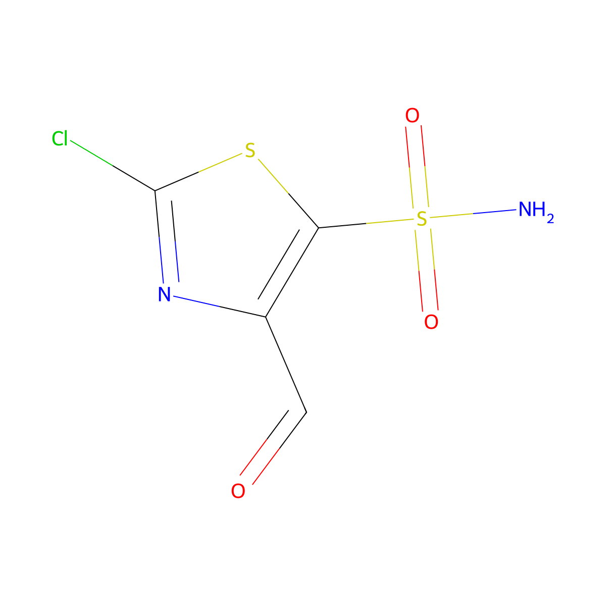 2-Chloro-4-formyl-1,3-thiazole-5-sulfonamide molecular structure, CAS 2763925-39-7