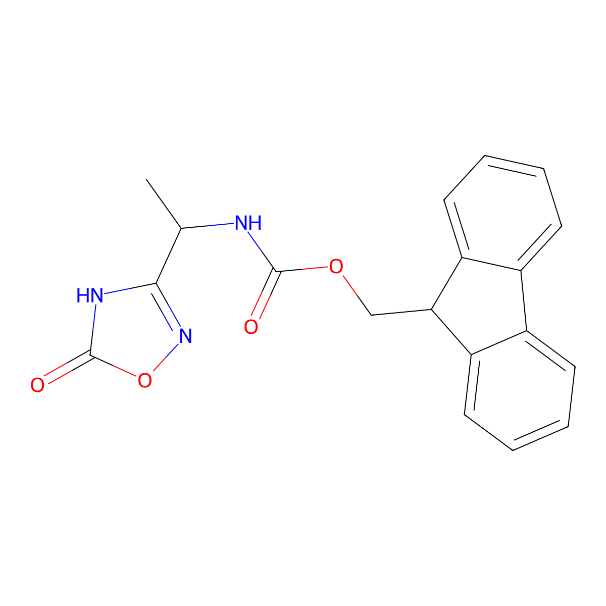 (9H-fluoren-9-yl)methyl N-[1-(5-hydroxy-1,2,4-oxadiazol-3-yl)ethyl]carbamate molecular structure, CAS 2763925-45-5