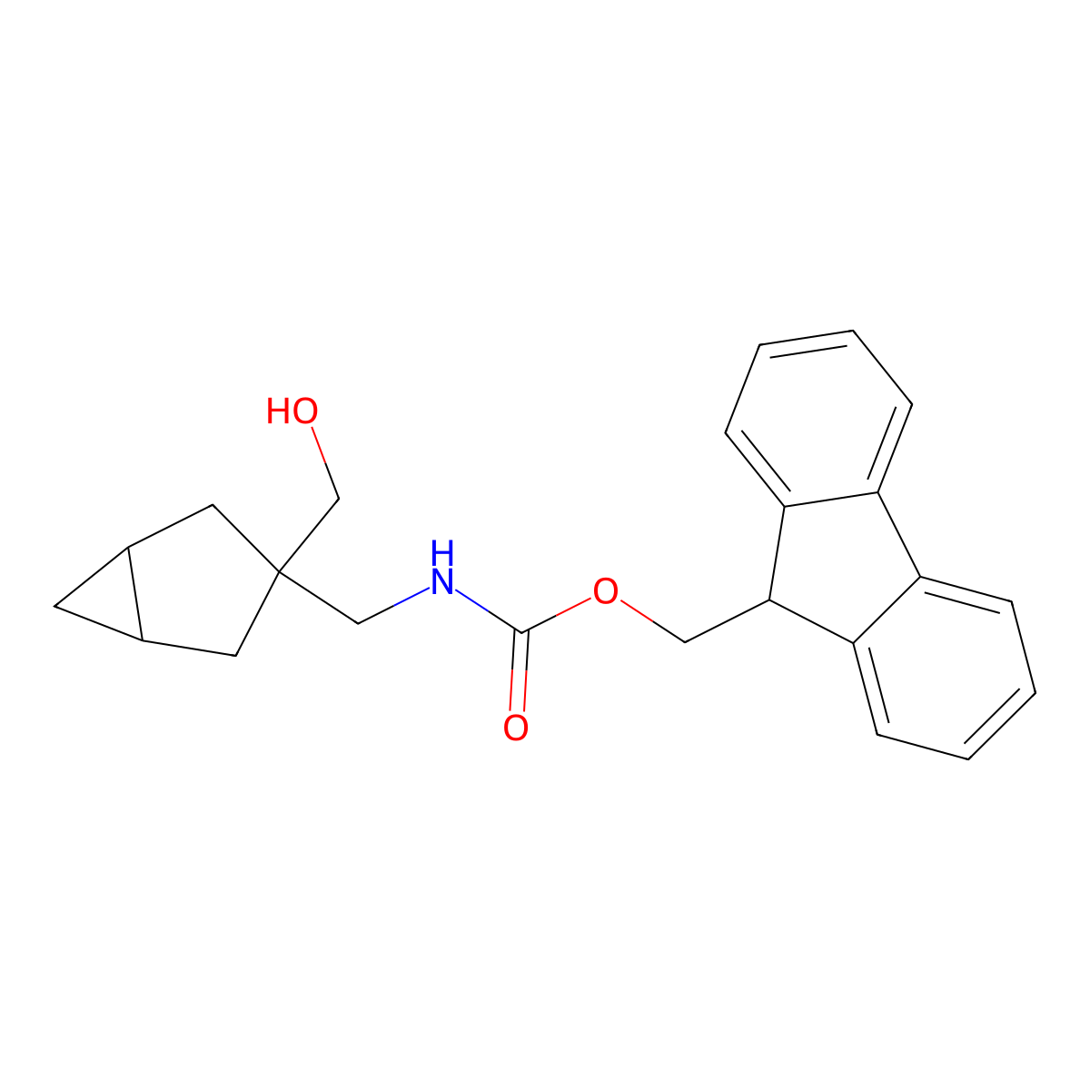(9H-fluoren-9-yl)methyl N-{[3-(hydroxymethyl)bicyclo[3.1.0]hexan-3-yl]methyl}carbamate molecular structure, CAS 2763925-52-4