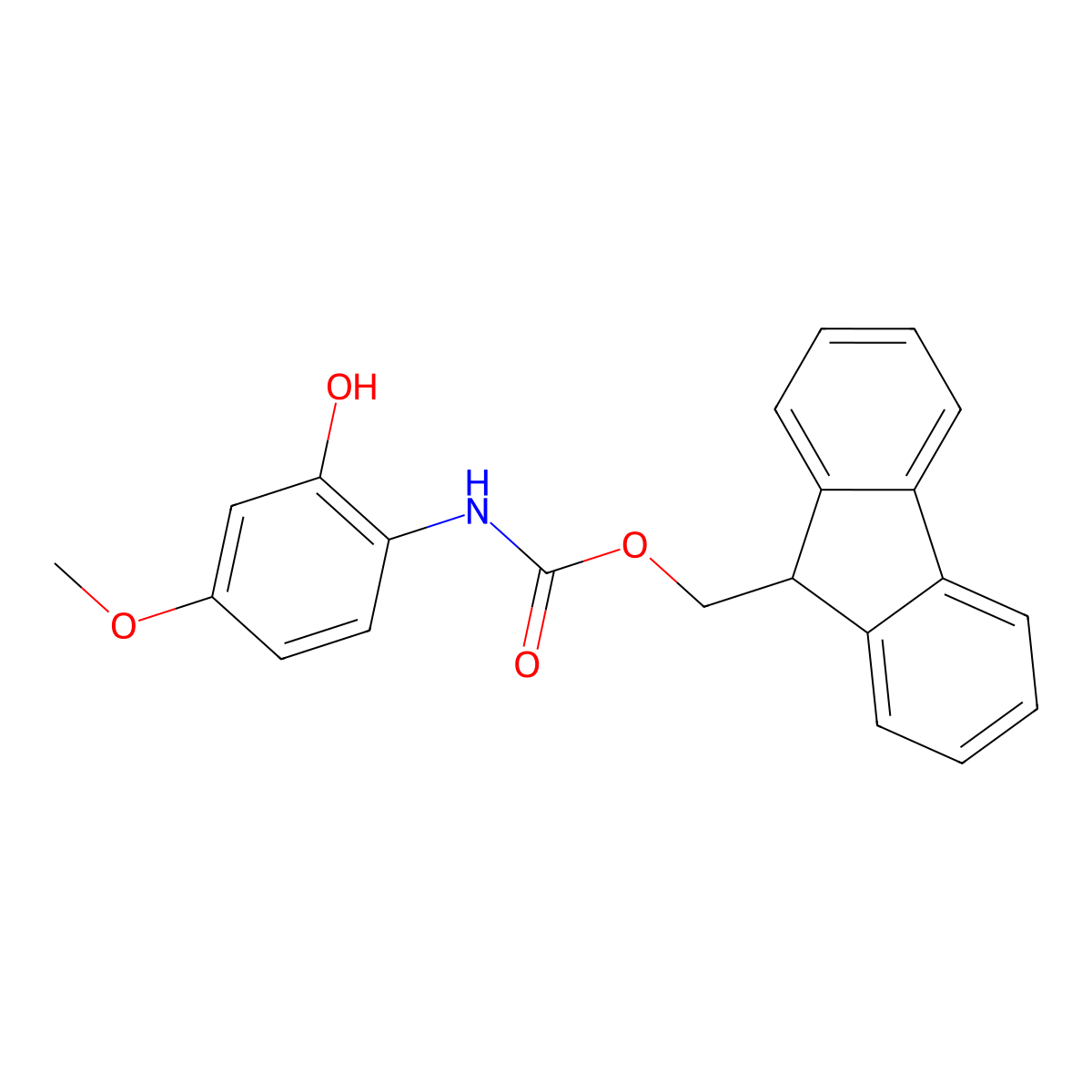 (9H-fluoren-9-yl)methyl N-(2-hydroxy-4-methoxyphenyl)carbamate molecular structure, CAS 2763925-61-5