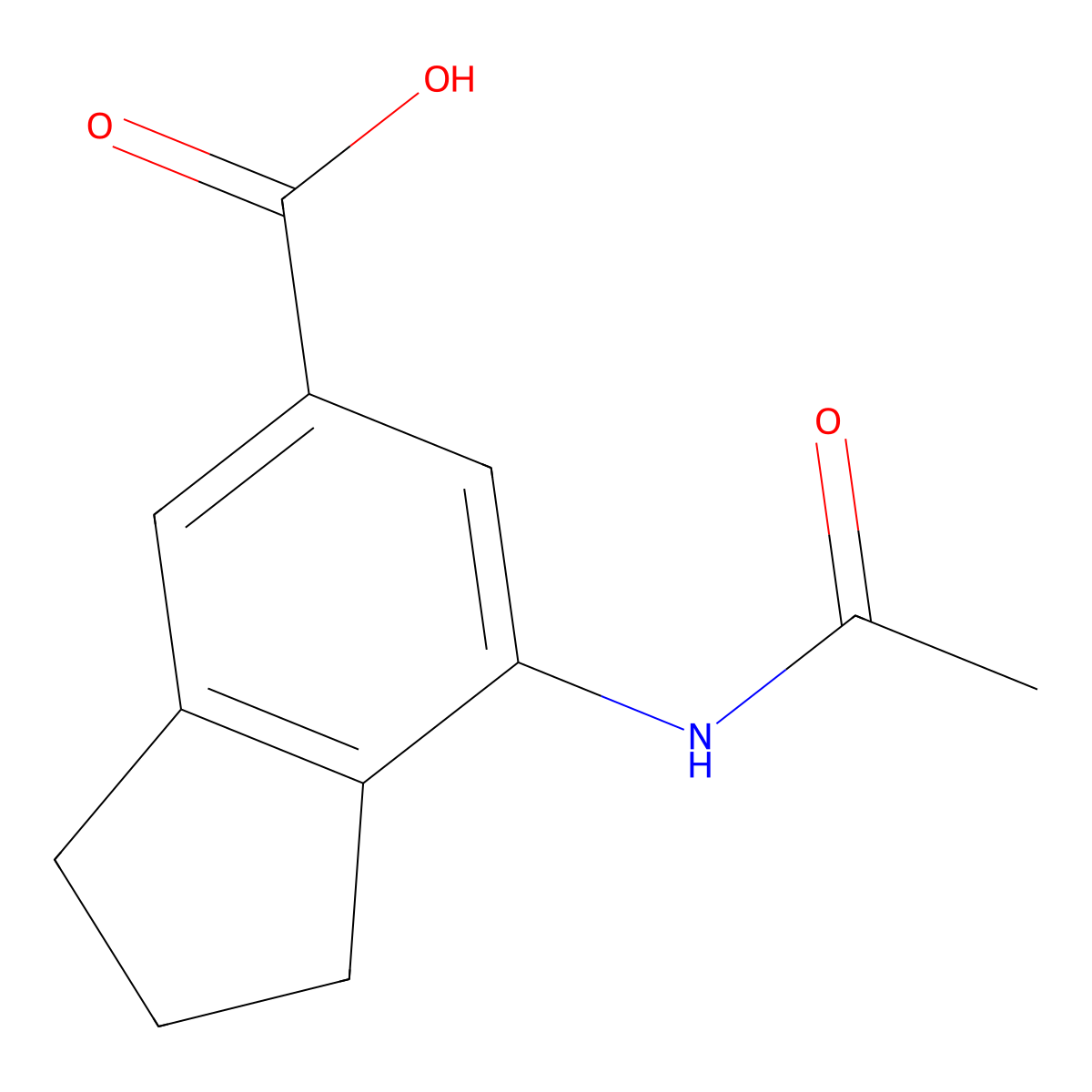 7-acetamido-2,3-dihydro-1H-indene-5-carboxylic acid molecular structure, CAS 2763925-76-2