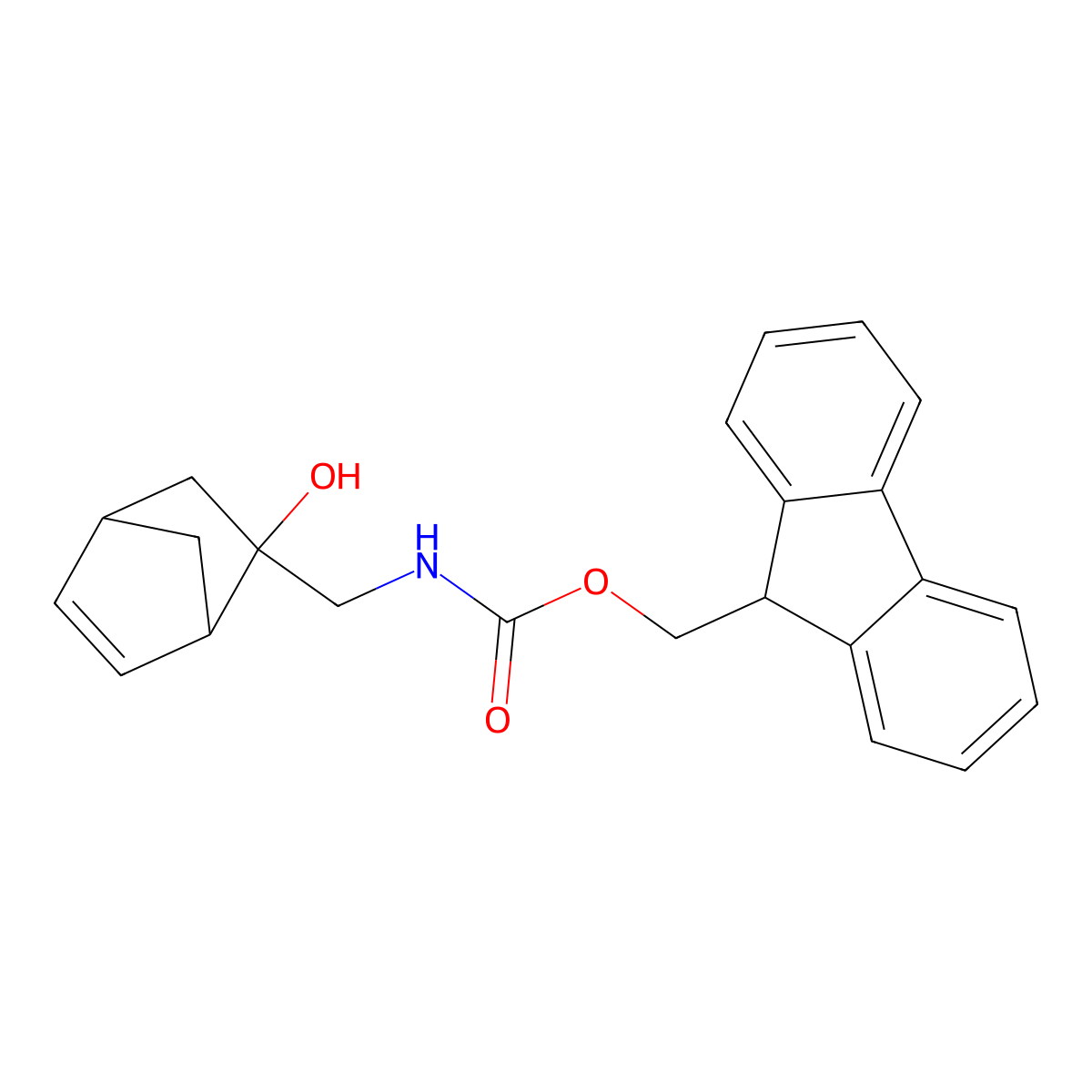 rac-(9H-fluoren-9-yl)methyl N-{[(1R,2S,4R)-2-hydroxybicyclo[2.2.1]hept-5-en-2-yl]methyl}carbamate molecular structure, CAS 2763925-90-0