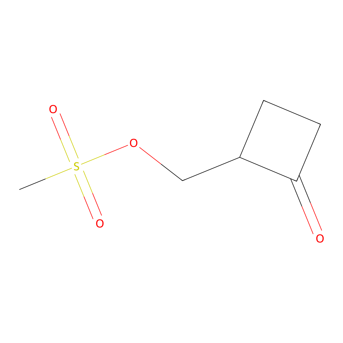 (2-Oxocyclobutyl)methyl methanesulfonate molecular structure, CAS 2763926-00-5