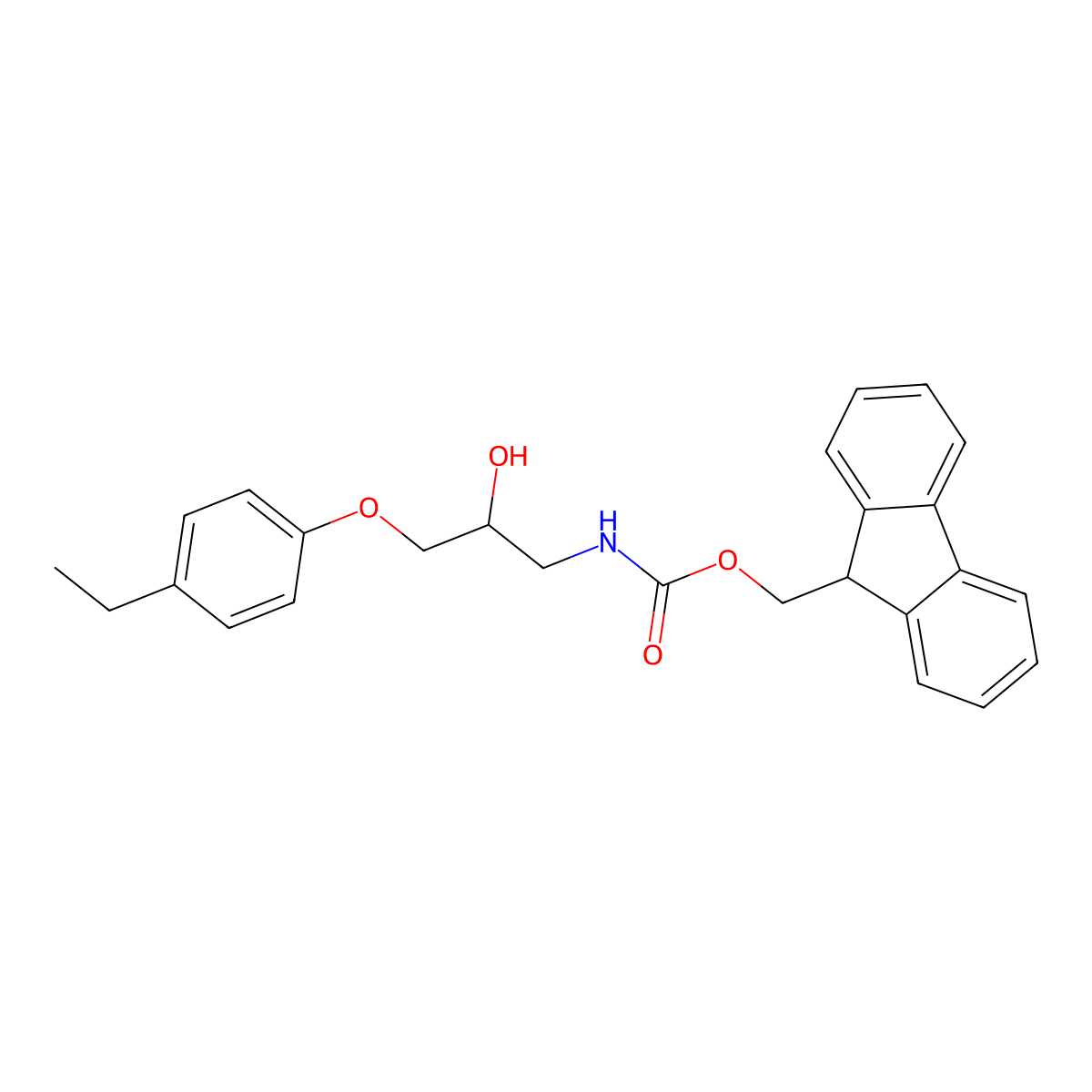 (9H-fluoren-9-yl)methyl N-[3-(4-ethylphenoxy)-2-hydroxypropyl]carbamate molecular structure, CAS 2763926-32-3