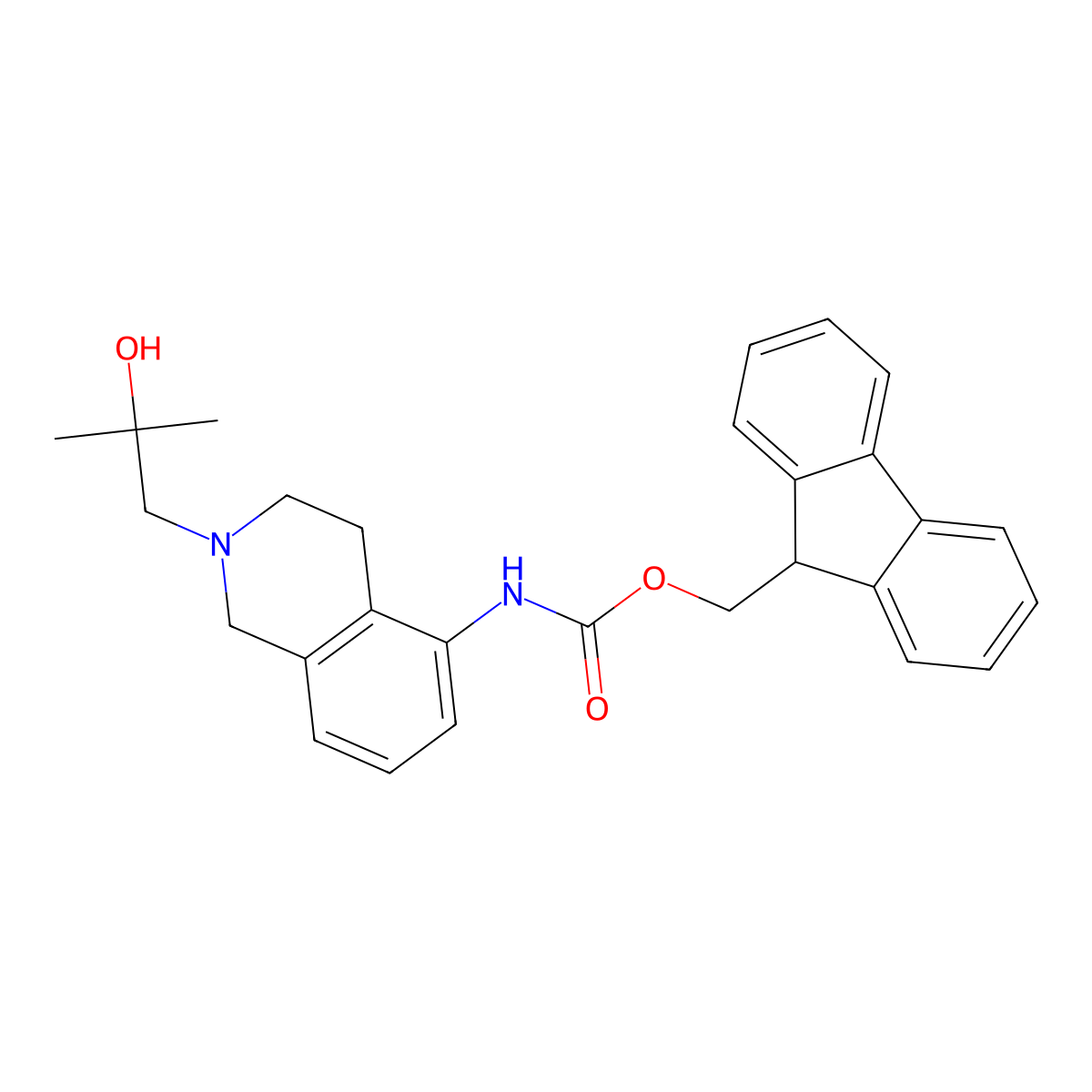(9H-fluoren-9-yl)methyl N-[2-(2-hydroxy-2-methylpropyl)-1,2,3,4-tetrahydroisoquinolin-5-yl]carbamate molecular structure, CAS 2763927-31-5