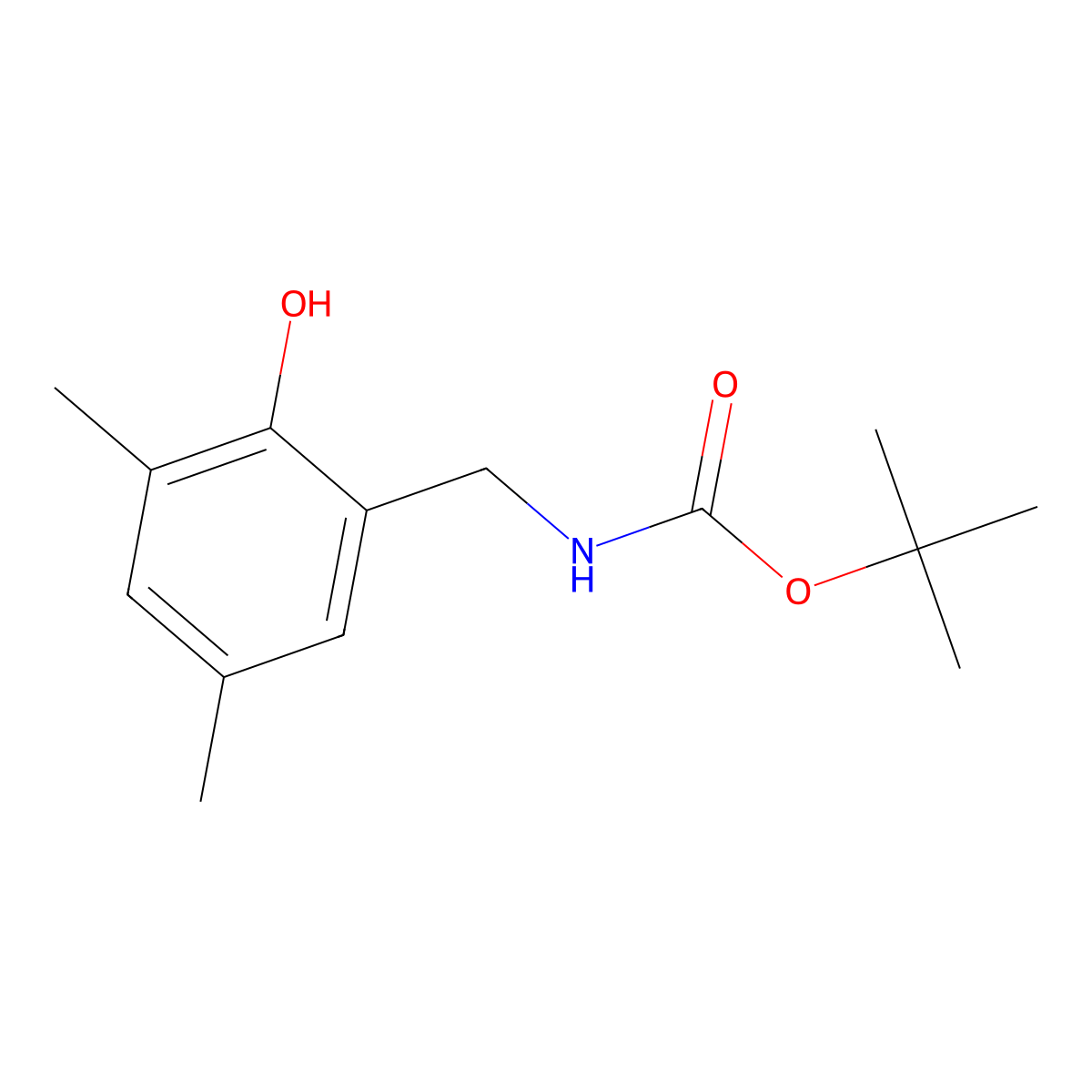 tert-butyl N-[(2-hydroxy-3,5-dimethylphenyl)methyl]carbamate molecular structure, CAS 2763927-35-9