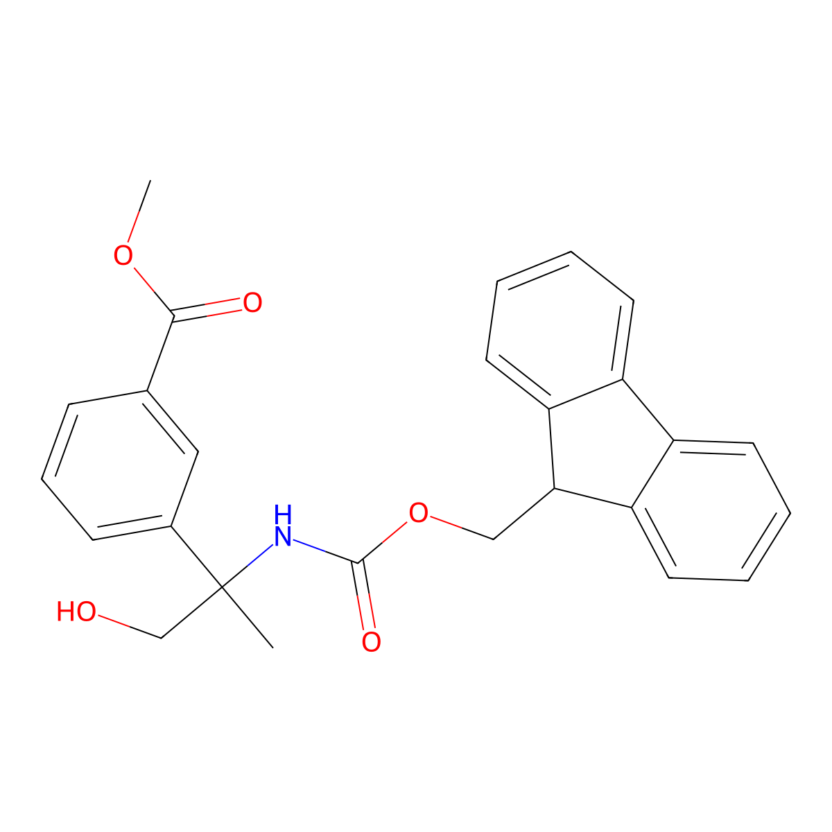 methyl 3-[2-({[(9H-fluoren-9-yl)methoxy]carbonyl}amino)-1-hydroxypropan-2-yl]benzoate molecular structure, CAS 2763927-41-7