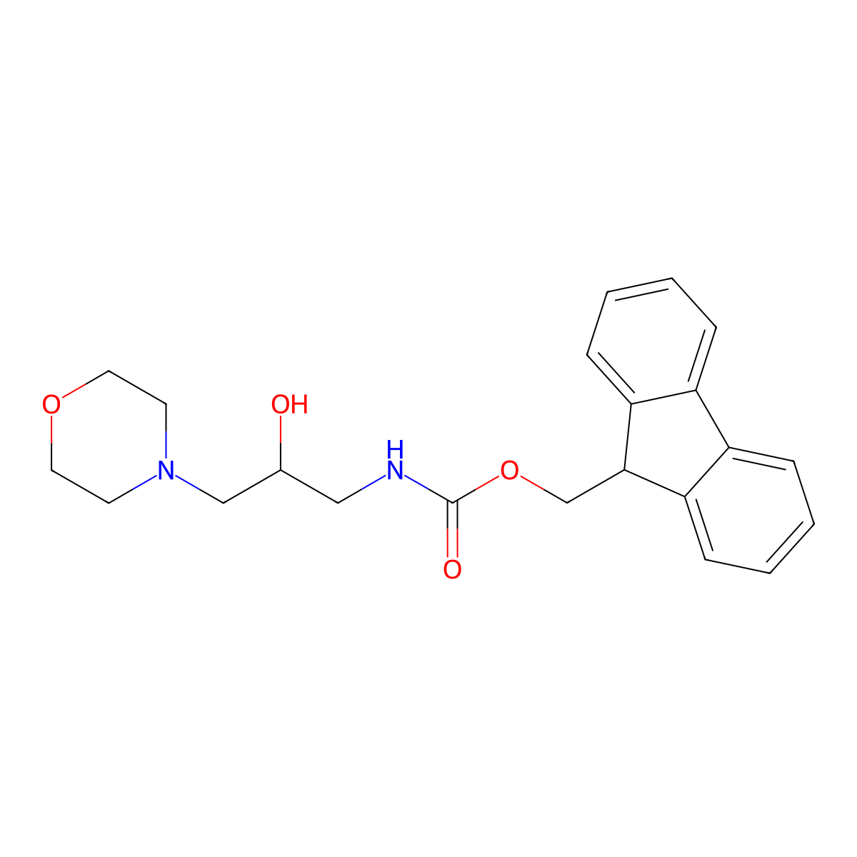(9H-fluoren-9-yl)methyl N-[2-hydroxy-3-(morpholin-4-yl)propyl]carbamate molecular structure, CAS 2763927-45-1