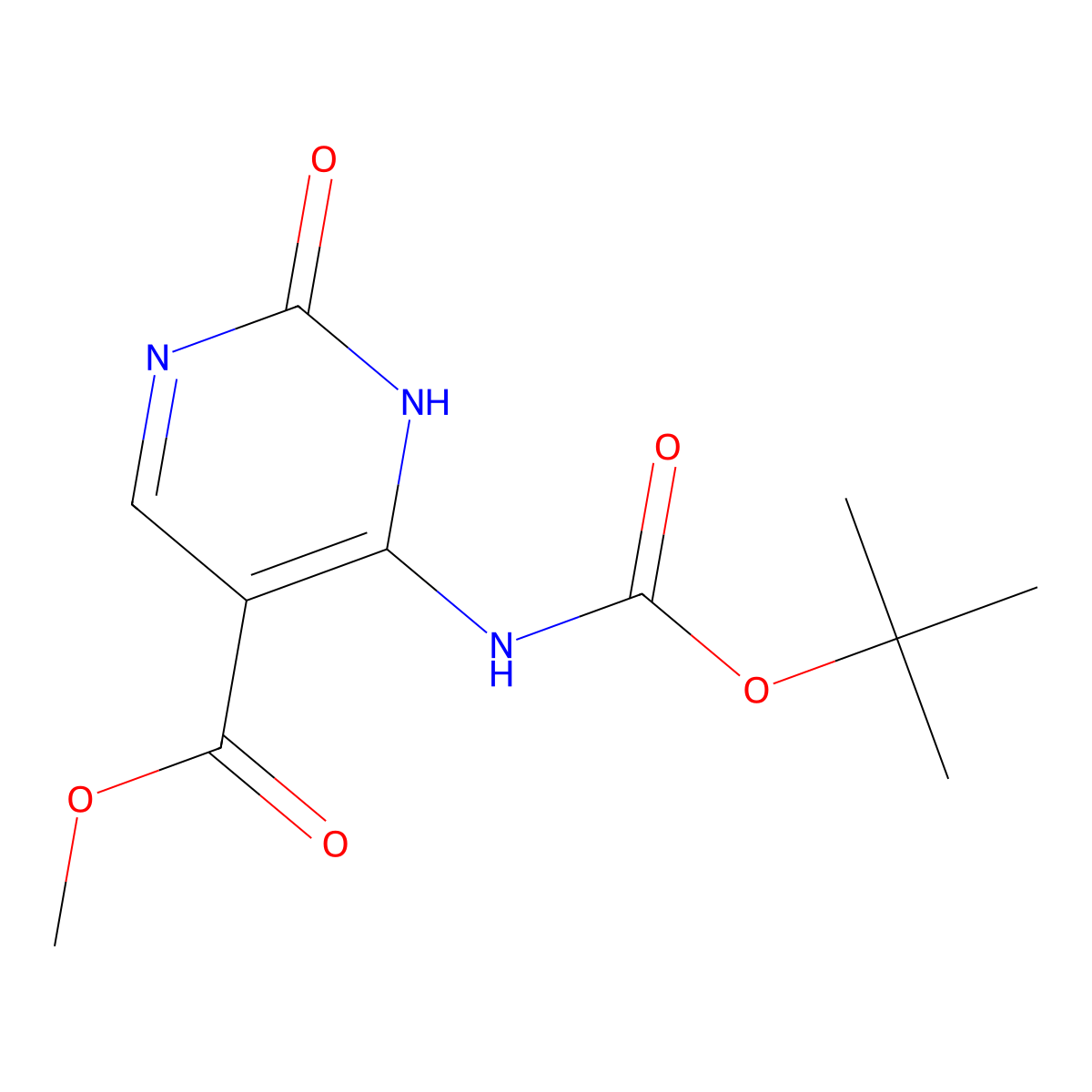 Methyl 4-{[(tert-butoxy)carbonyl]amino}-2-hydroxypyrimidine-5-carboxylate molecular structure, CAS 2763927-49-5
