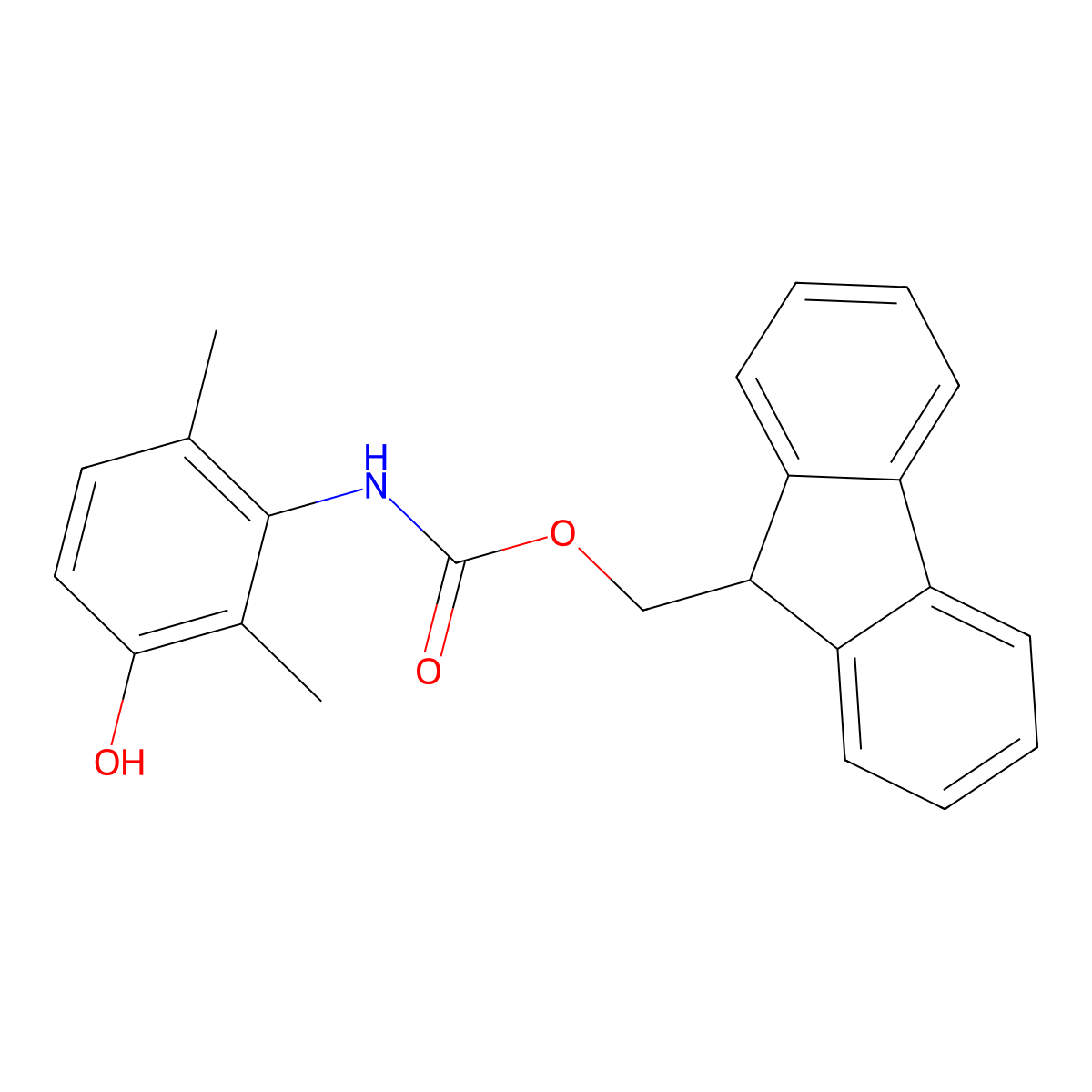 (9H-fluoren-9-yl)methyl N-(3-hydroxy-2,6-dimethylphenyl)carbamate molecular structure, CAS 2763927-64-4