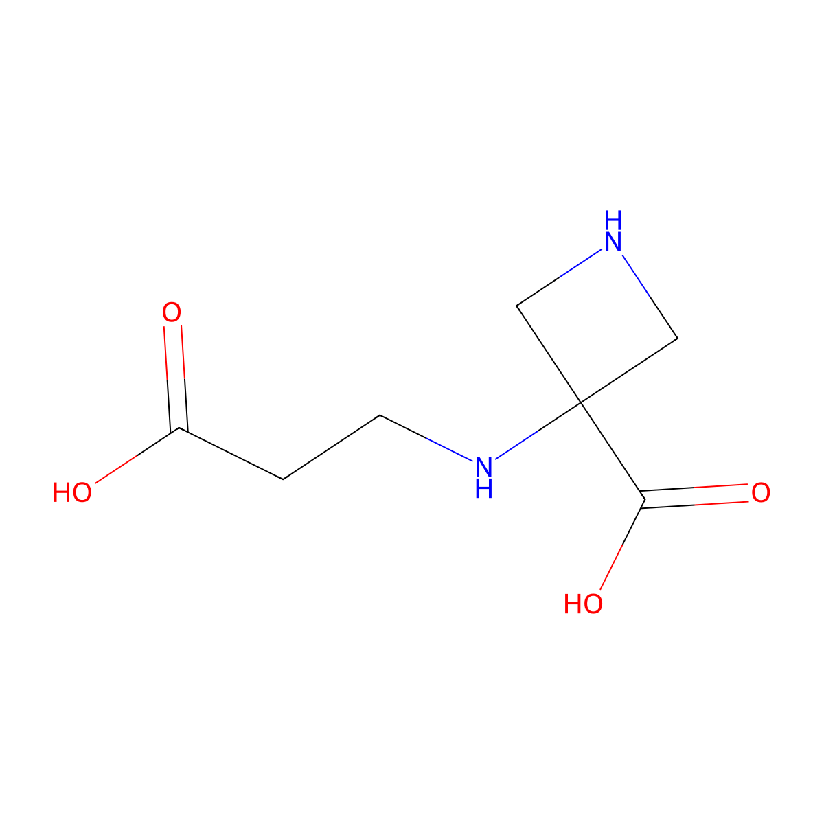 3-[(2-Carboxyethyl)amino]azetidine-3-carboxylic acid molecular structure, CAS 2763927-73-5
