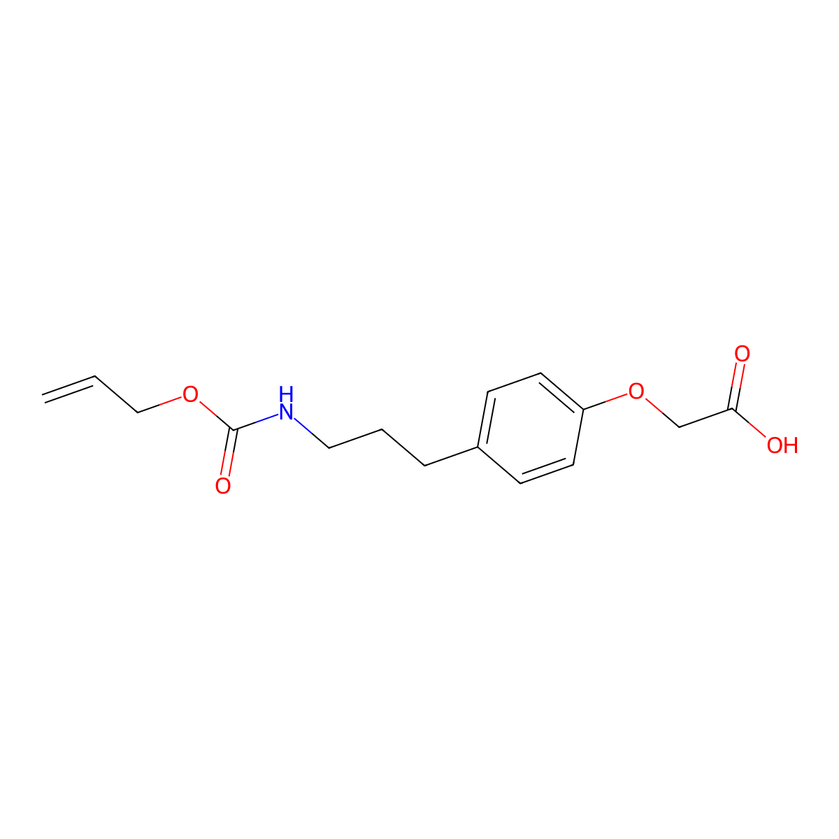 2-[4-(3-{[(Prop-2-en-1-yloxy)carbonyl]amino}propyl)phenoxy]acetic acid molecular structure, CAS 2763927-80-4