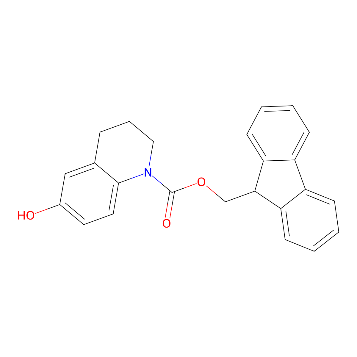 (9H-fluoren-9-yl)methyl 6-hydroxy-1,2,3,4-tetrahydroquinoline-1-carboxylate molecular structure, CAS 2763927-92-8