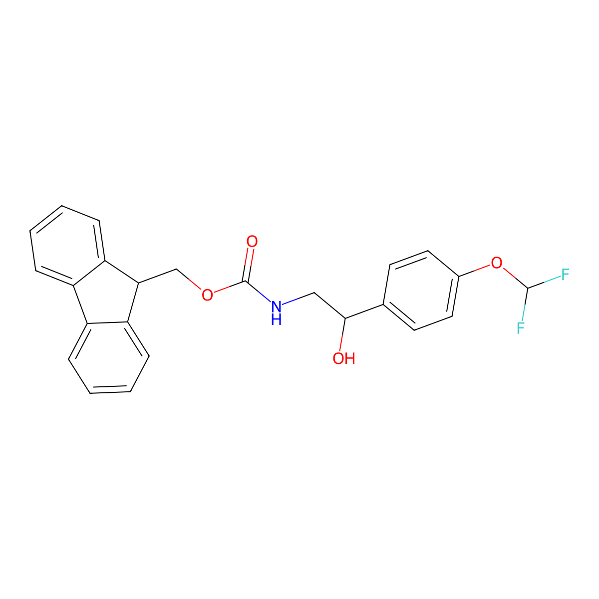 (9H-fluoren-9-yl)methyl N-{2-[4-(difluoromethoxy)phenyl]-2-hydroxyethyl}carbamate molecular structure, CAS 2763927-94-0