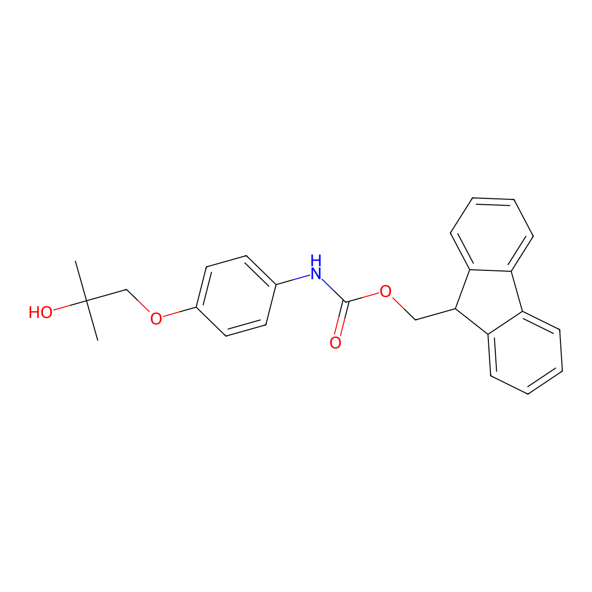 (9H-fluoren-9-yl)methyl N-[4-(2-hydroxy-2-methylpropoxy)phenyl]carbamate molecular structure, CAS 2763927-96-2
