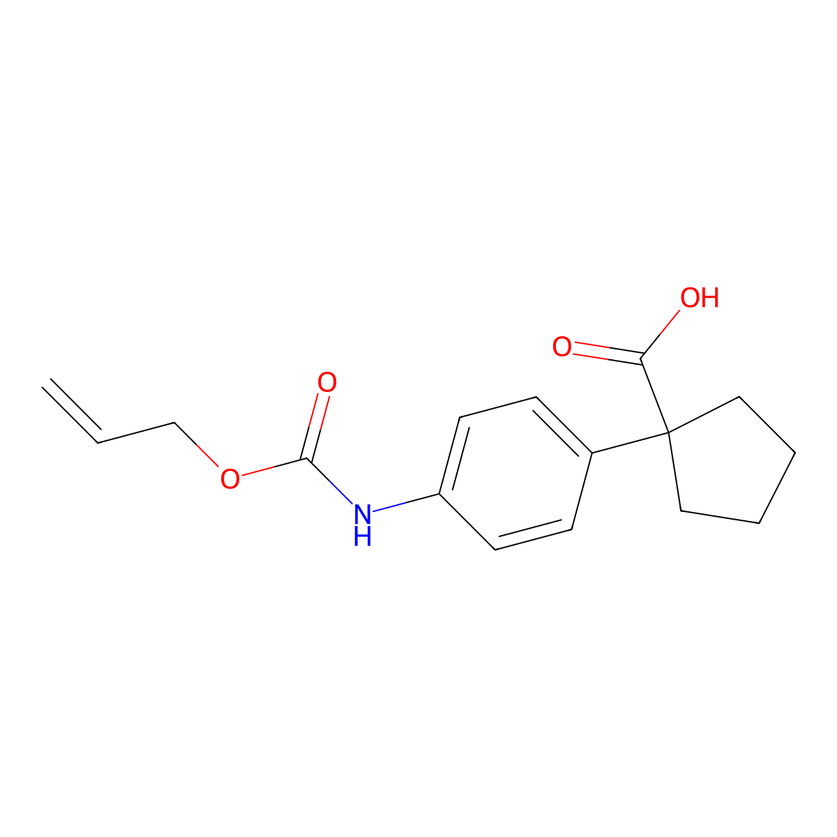 1-(4-{[(Prop-2-en-1-yloxy)carbonyl]amino}phenyl)cyclopentane-1-carboxylic acid molecular structure, CAS 2763928-02-3