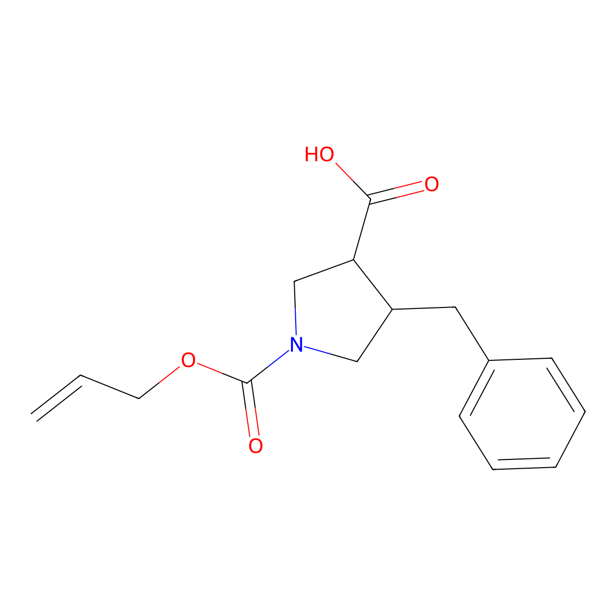 rac-(3R,4R)-4-benzyl-1-[(prop-2-en-1-yloxy)carbonyl]pyrrolidine-3-carboxylic acid molecular structure, CAS 2763928-08-9