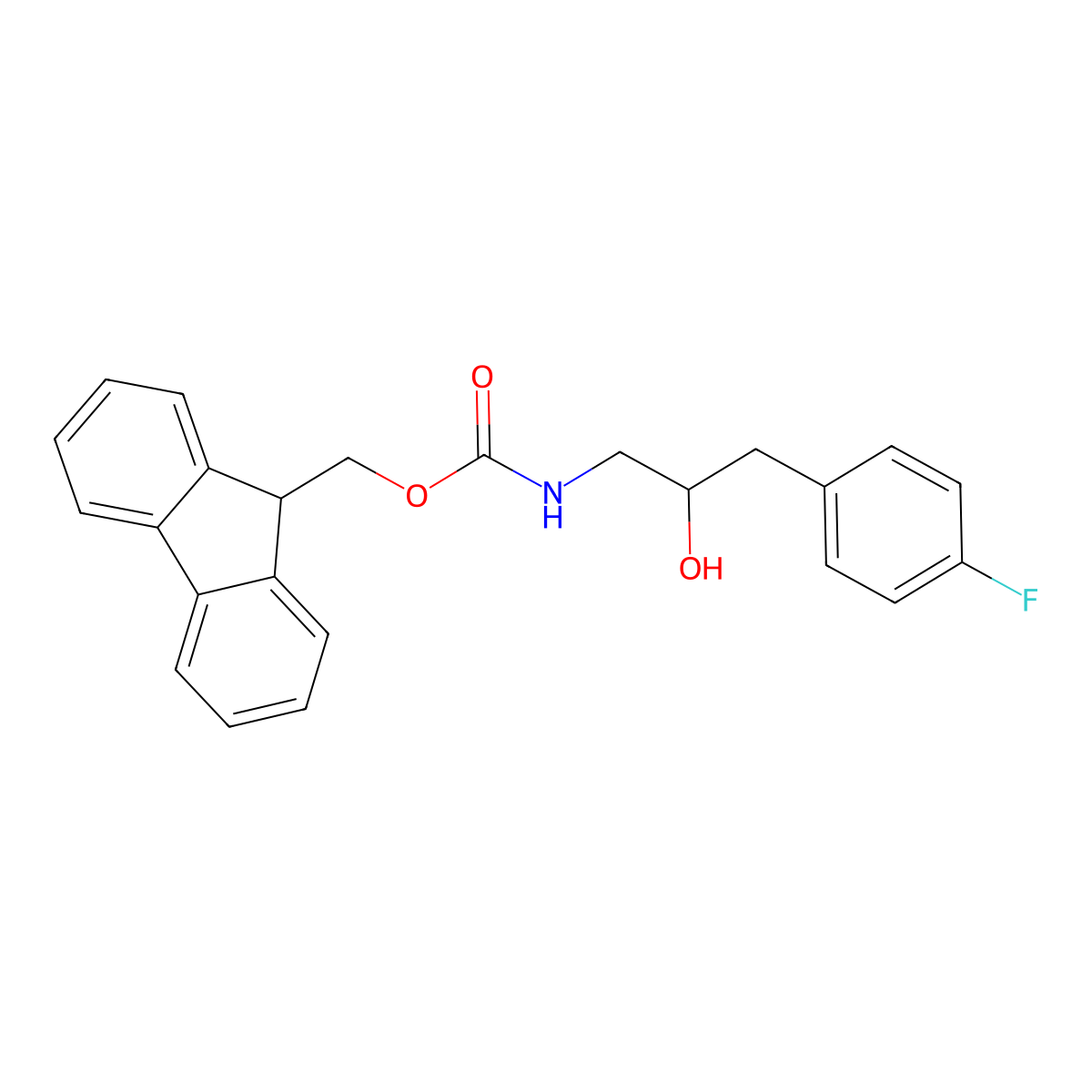 (9H-fluoren-9-yl)methyl N-[3-(4-fluorophenyl)-2-hydroxypropyl]carbamate molecular structure, CAS 2763928-12-5
