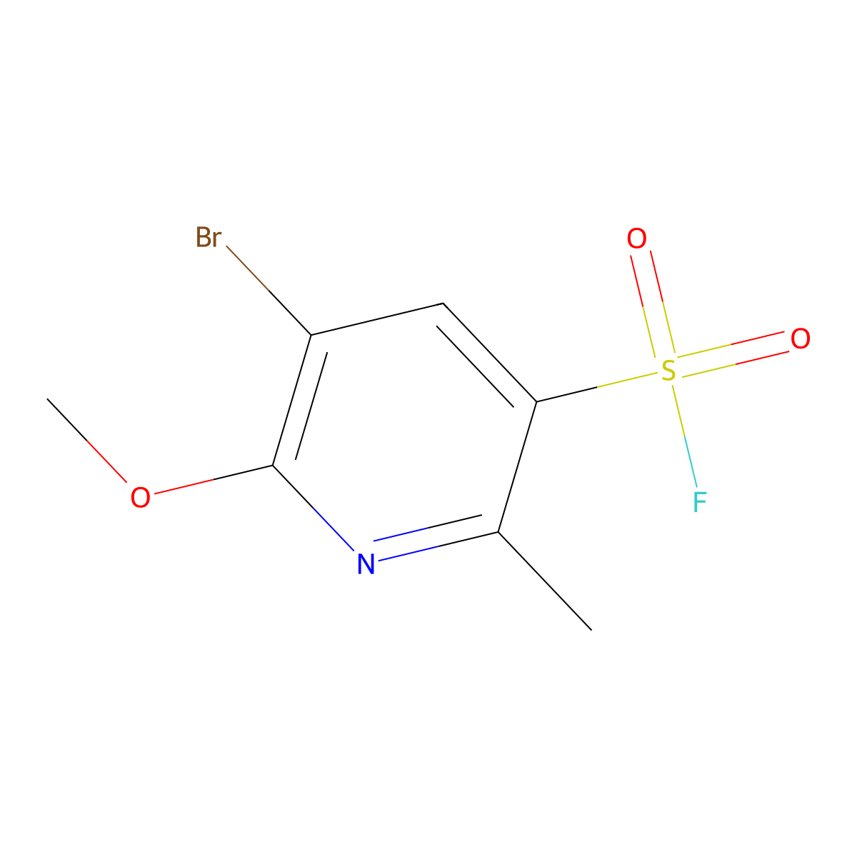 5-Bromo-6-methoxy-2-methylpyridine-3-sulfonyl fluoride molecular structure, CAS 2763928-18-1