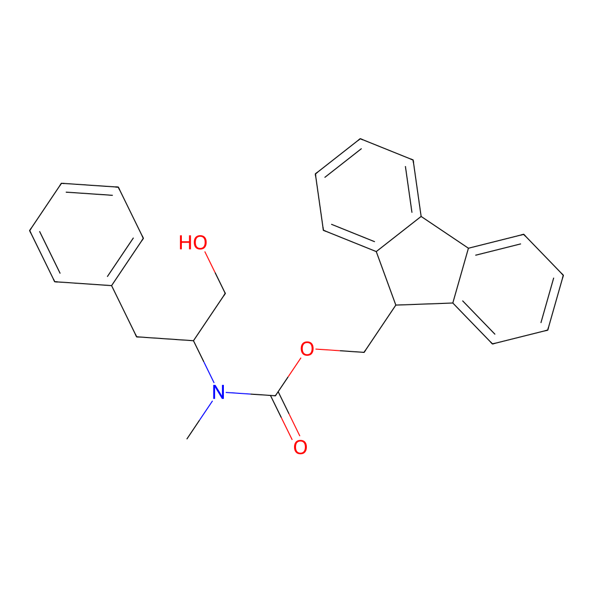 (9H-fluoren-9-yl)methyl N-(1-hydroxy-3-phenylpropan-2-yl)-N-methylcarbamate molecular structure, CAS 2763928-27-2