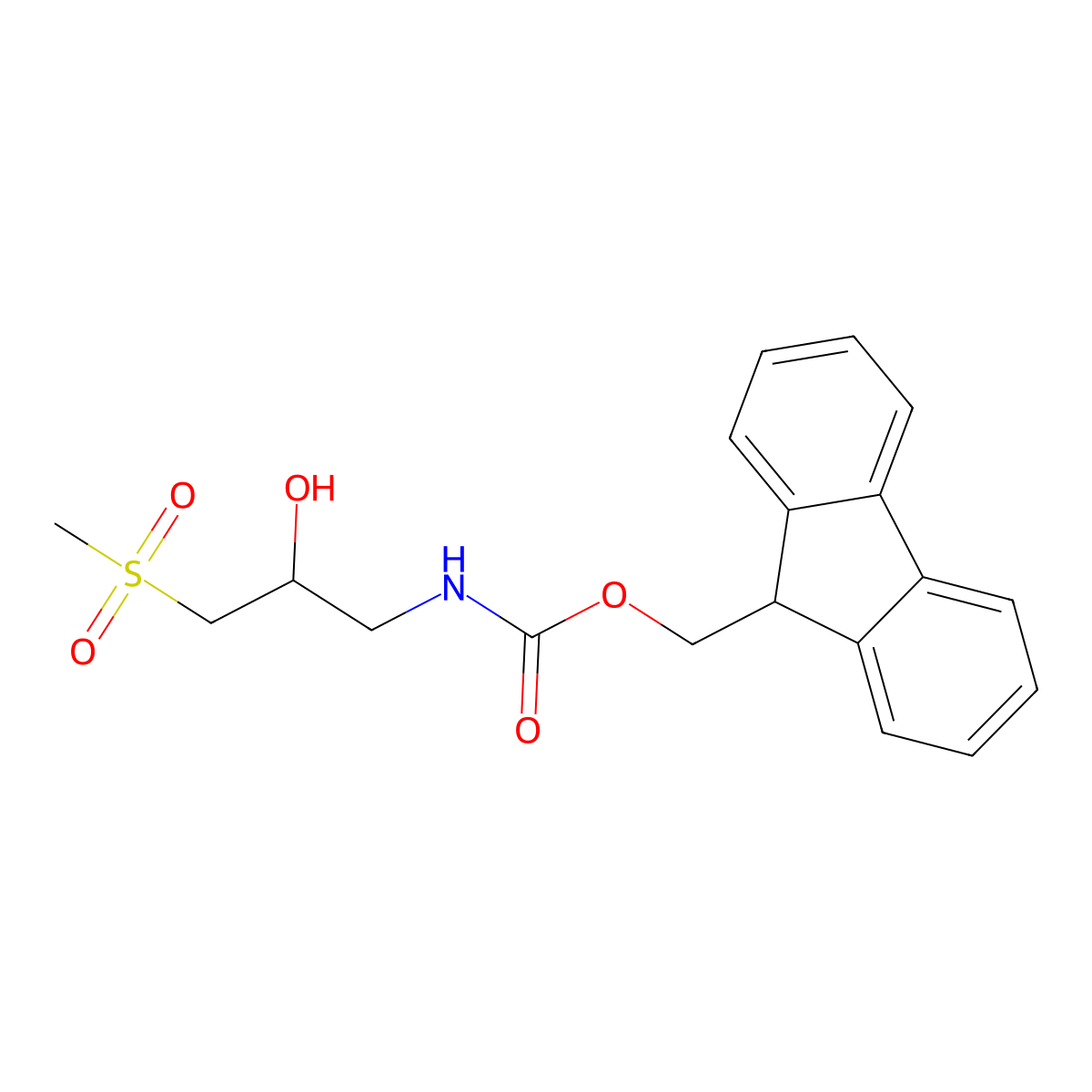 (9H-fluoren-9-yl)methyl N-(2-hydroxy-3-methanesulfonylpropyl)carbamate molecular structure, CAS 2763928-34-1